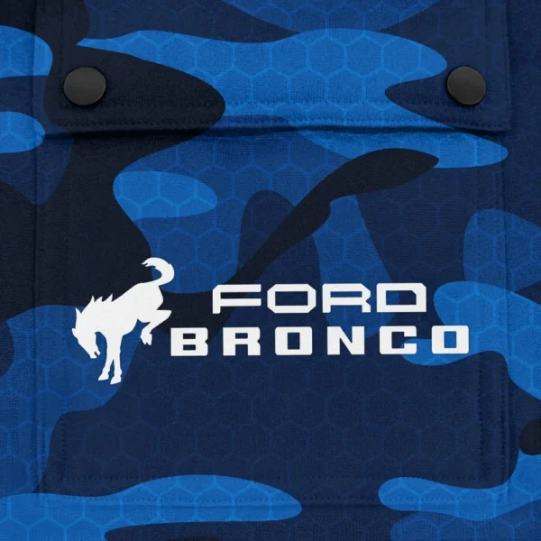 Bronco Exclusive Logo Fashion Hoodie Half Zip BLC11625A1BRC - Blue - Image 3