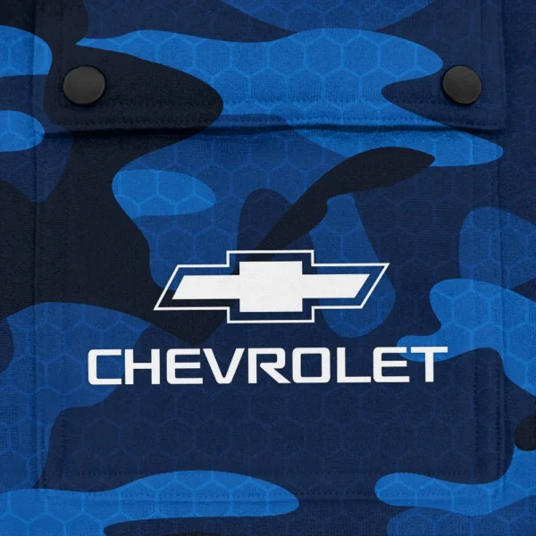 Chevrolet Exclusive Logo Fashion Hoodie Half Zip BLC11625A1CHE - Blue - Image 3