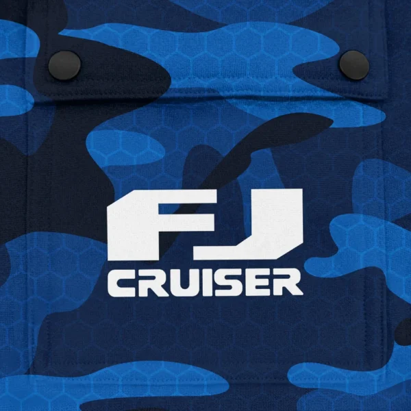 FJ Cruiser Exclusive Logo Fashion Hoodie Half Zip BLC11625A1FJC - Blue - Image 3