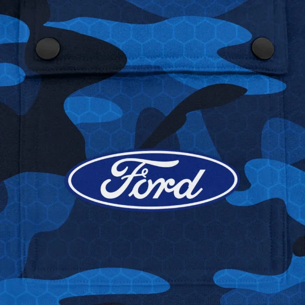Ford Exclusive Logo Fashion Hoodie Half Zip BLC11625A1FRD1 - Blue - Image 3
