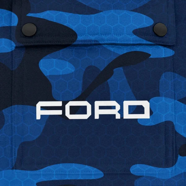 Ford Exclusive Logo Fashion Hoodie Half Zip BLC11625A1FRD2 - Blue - Image 3