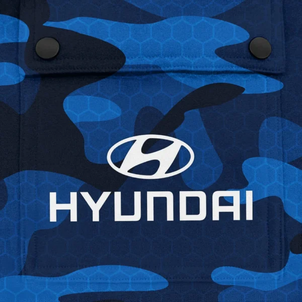 Hyundai Exclusive Logo Fashion Hoodie Half Zip BLC11625A1HYD - Blue - Image 3