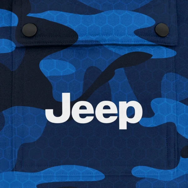 Jeep Exclusive Logo Fashion Hoodie Half Zip BLC11625A1JEEP - Blue - Image 3