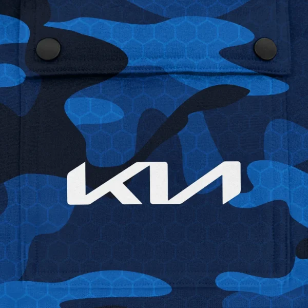 KIA Exclusive Logo Fashion Hoodie Half Zip BLC11625A1KIA - Blue - Image 3