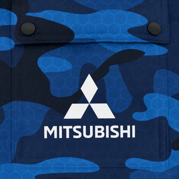 Mitsubishi Exclusive Logo Fashion Hoodie Half Zip BLC11625A1MIS - Blue - Image 3