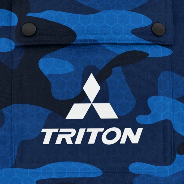 Triton Exclusive Logo Fashion Hoodie Half Zip BLC11625A1TRT - Blue - Image 3