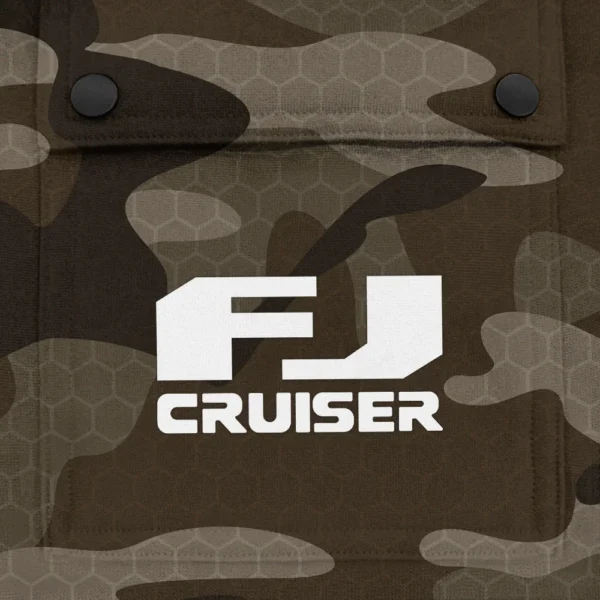 FJ Cruiser Exclusive Logo Fashion Hoodie Half Zip BLC11625A1FJC - Brown - Image 3