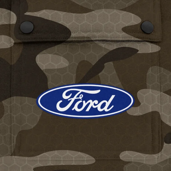 Ford Exclusive Logo Fashion Hoodie Half Zip BLC11625A1FRD1 - Brown - Image 3