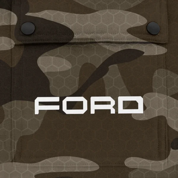 Ford Exclusive Logo Fashion Hoodie Half Zip BLC11625A1FRD2 - Brown - Image 3