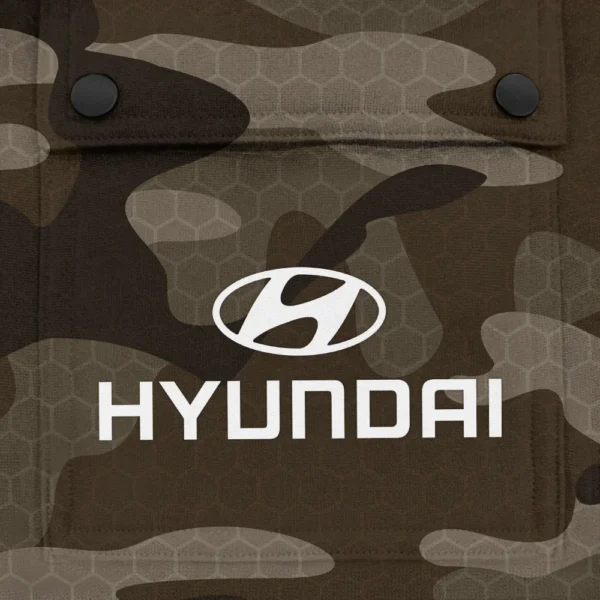 Hyundai Exclusive Logo Fashion Hoodie Half Zip BLC11625A1HYD - Brown - Image 3