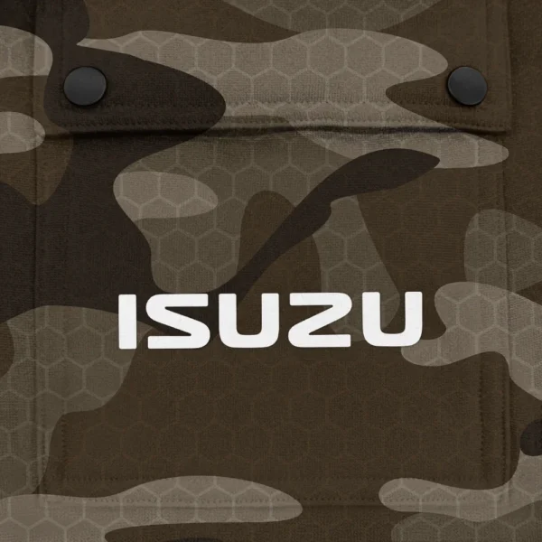 Isuzu Exclusive Logo Fashion Hoodie Half Zip BLC11625A1ISZ - Brown - Image 3