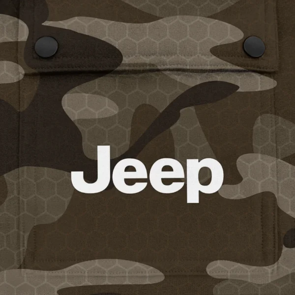 Jeep Exclusive Logo Fashion Hoodie Half Zip BLC11625A1JEEP - Brown - Image 3