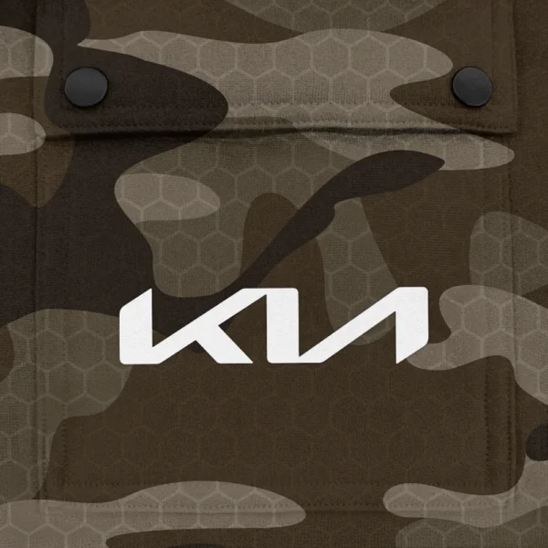 KIA Exclusive Logo Fashion Hoodie Half Zip BLC11625A1KIA - Brown - Image 3