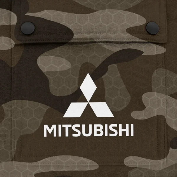 Mitsubishi Exclusive Logo Fashion Hoodie Half Zip BLC11625A1MIS - Brown - Image 3