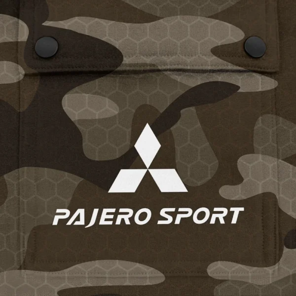 Pajero Sport Exclusive Logo Fashion Hoodie Half Zip BLC11625A1PJS - Brown - Image 3