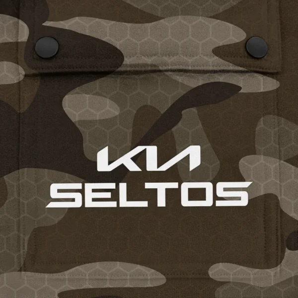 Seltos Exclusive Logo Fashion Hoodie Half Zip BLC11625A1STS - Brown - Image 3