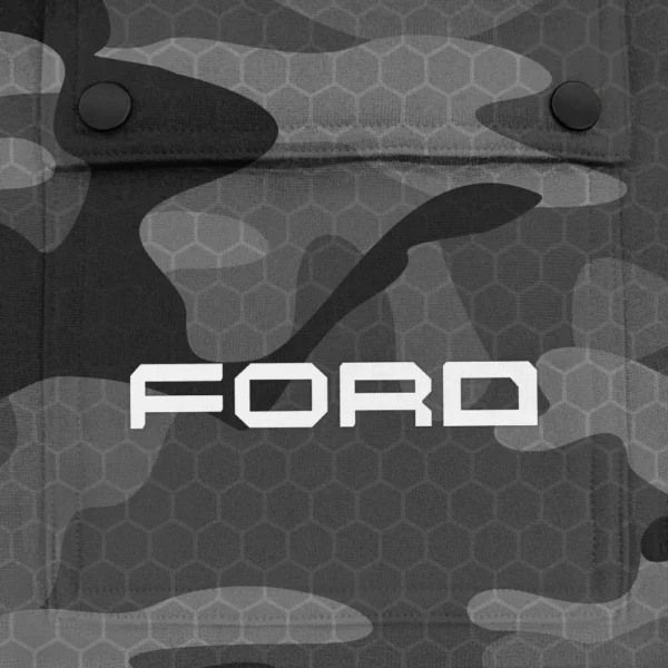 Ford Exclusive Logo Fashion Hoodie Half Zip BLC11625A1FRD2 - Gray - Image 3