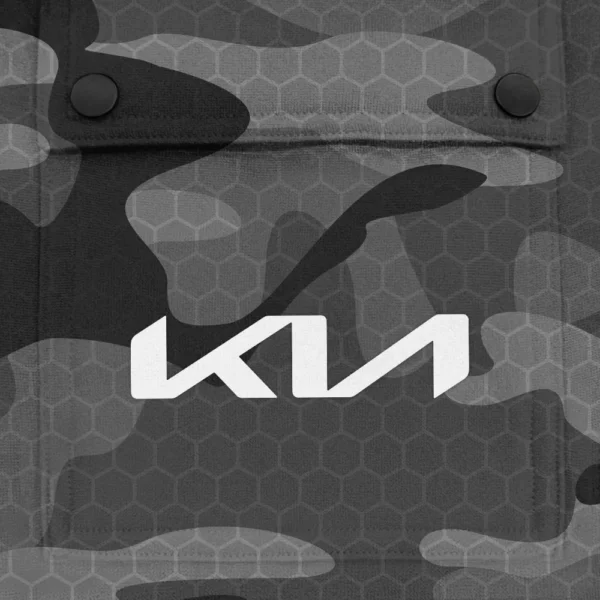 KIA Exclusive Logo Fashion Hoodie Half Zip BLC11625A1KIA - Gray - Image 3