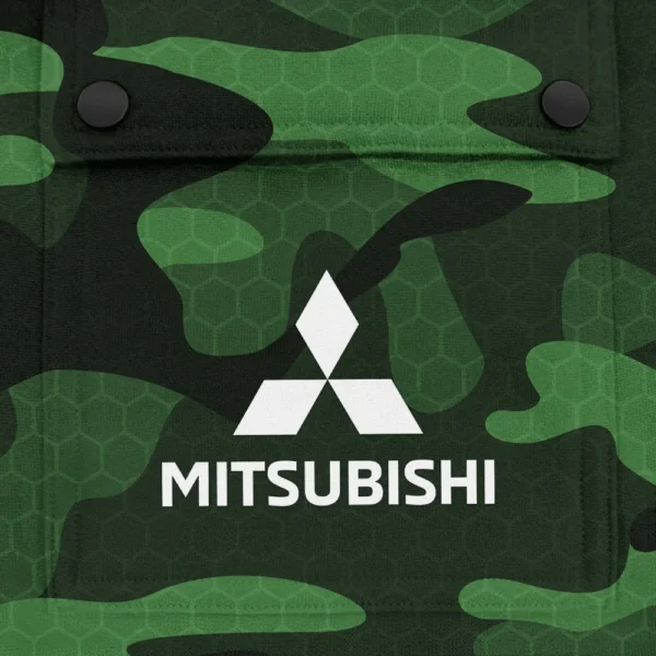 Mitsubishi Exclusive Logo Fashion Hoodie Half Zip BLC11625A1MIS - Green - Image 3