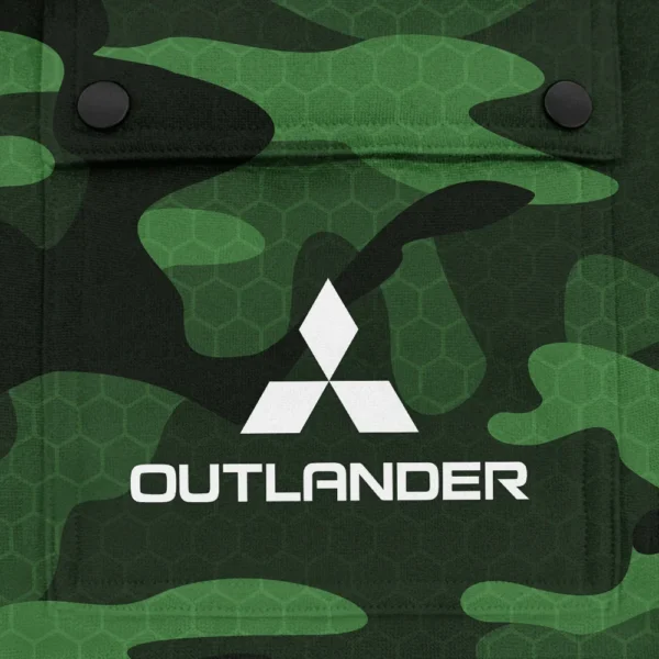 Outlander Exclusive Logo Fashion Hoodie Half Zip BLC11625A1OLD - Green - Image 3