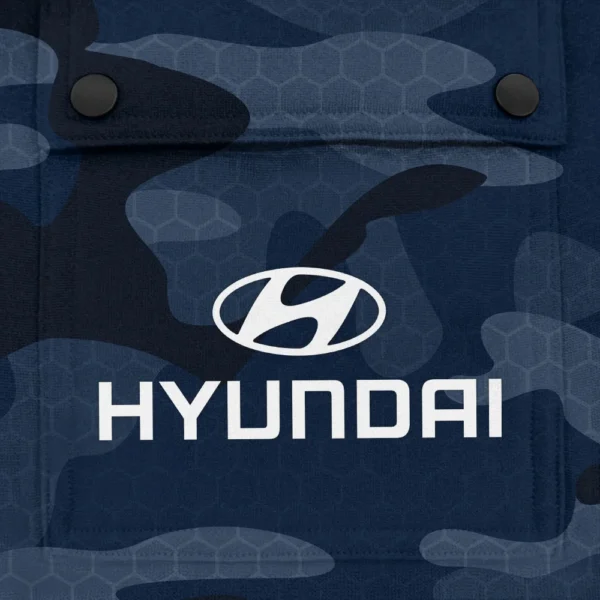 Hyundai Exclusive Logo Fashion Hoodie Half Zip BLC11625A1HYD - Navy - Image 3