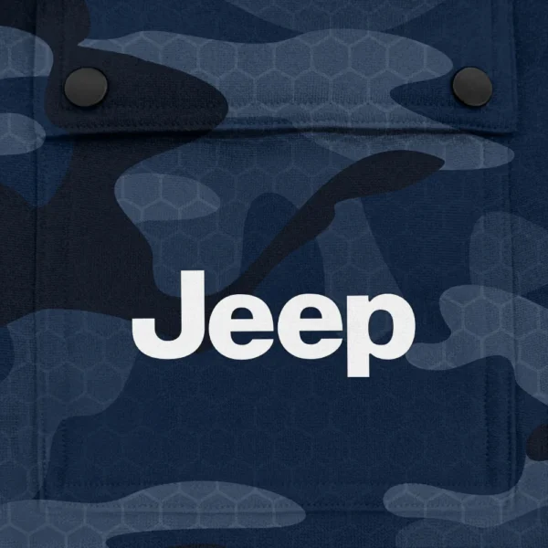 Jeep Exclusive Logo Fashion Hoodie Half Zip BLC11625A1JEEP - Navy - Image 3