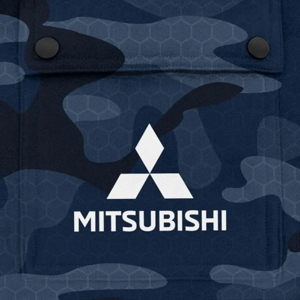 Mitsubishi Exclusive Logo Fashion Hoodie Half Zip BLC11625A1MIS - Navy - Image 3