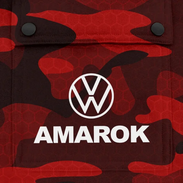 Amarok Exclusive Logo Fashion Hoodie Half Zip BLC11625A1AMK - Red - Image 3