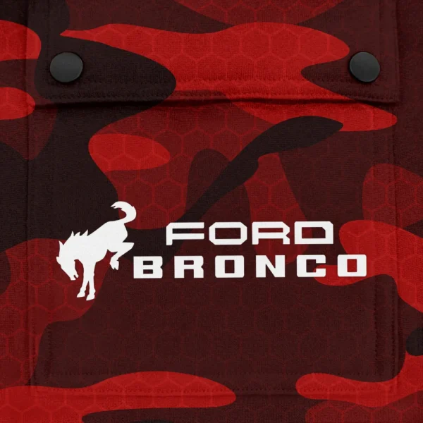 Bronco Exclusive Logo Fashion Hoodie Half Zip BLC11625A1BRC - Red - Image 3