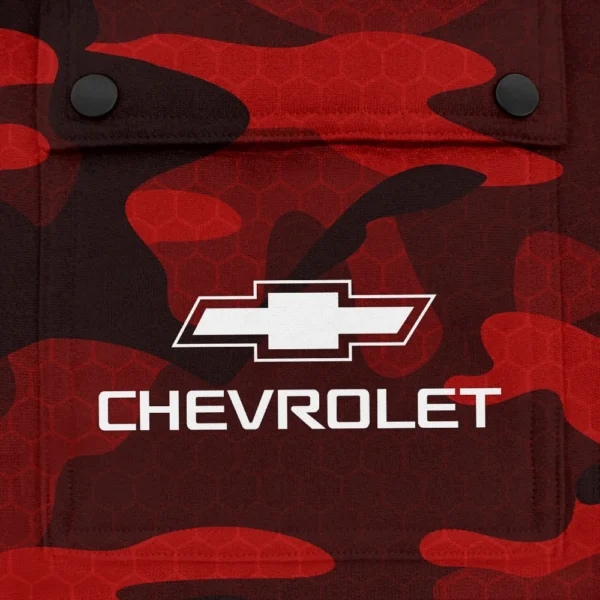Chevrolet Exclusive Logo Fashion Hoodie Half Zip BLC11625A1CHE - Red - Image 3