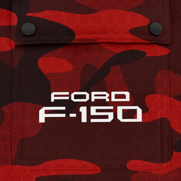 F-150 Exclusive Logo Fashion Hoodie Half Zip BLC11625A1F150 - Red - Image 3