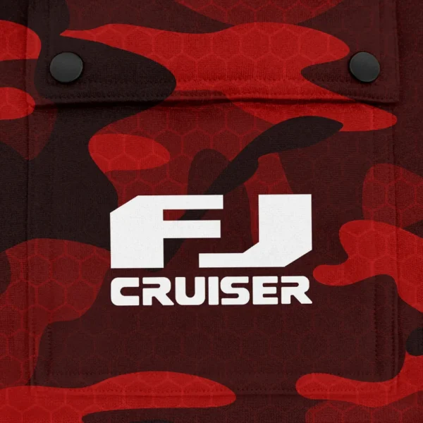 FJ Cruiser Exclusive Logo Fashion Hoodie Half Zip BLC11625A1FJC - Red - Image 3