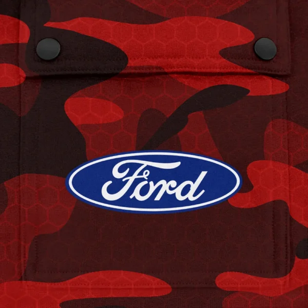 Ford Exclusive Logo Fashion Hoodie Half Zip BLC11625A1FRD1 - Red - Image 3