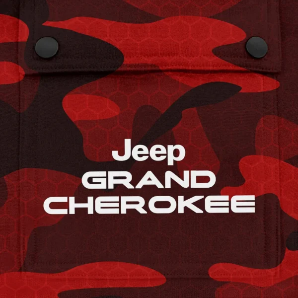 Grand Cherokee Exclusive Logo Fashion Hoodie Half Zip BLC11625A1GCK - Red - Image 3