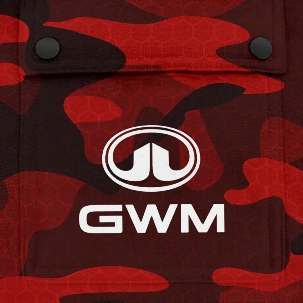 GWM Exclusive Logo Fashion Hoodie Half Zip BLC11625A1GWM - Red - Image 3