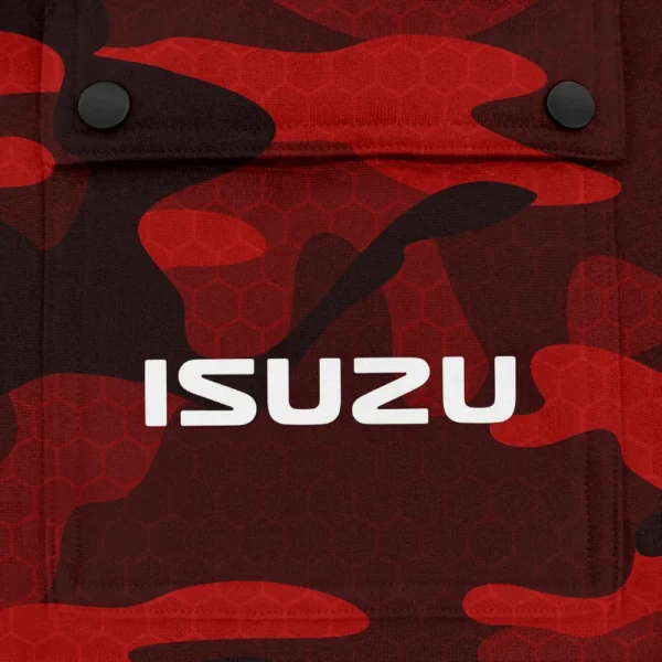 Isuzu Exclusive Logo Fashion Hoodie Half Zip BLC11625A1ISZ - Red - Image 3