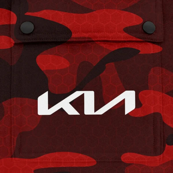 KIA Exclusive Logo Fashion Hoodie Half Zip BLC11625A1KIA - Red - Image 3