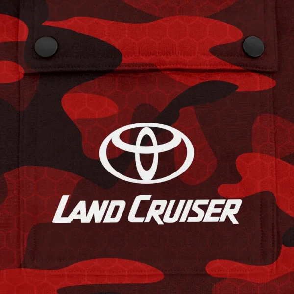 Land Cruiser Exclusive Logo Fashion Hoodie Half Zip BLC11625A1LCR - Red - Image 3