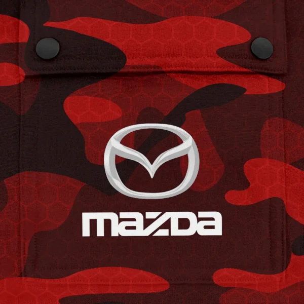 Mazda Exclusive Logo Fashion Hoodie Half Zip BLC11625A1MZD - Red - Image 3