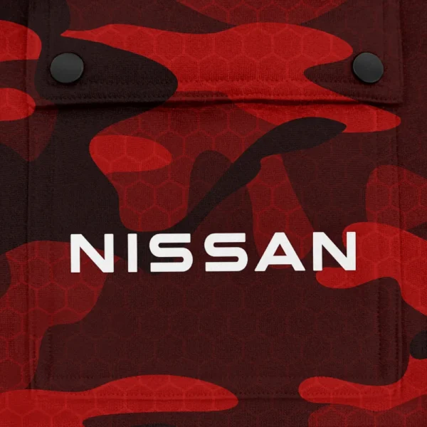 Nissan Exclusive Logo Fashion Hoodie Half Zip BLC11625A1NIS - Red - Image 3