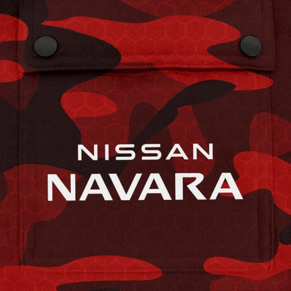 Navara Exclusive Logo Fashion Hoodie Half Zip BLC11625A1NVR - Red - Image 3