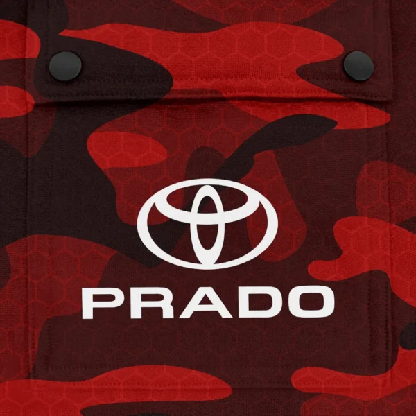 Prado Exclusive Logo Fashion Hoodie Half Zip BLC11625A1PRD - Red - Image 3