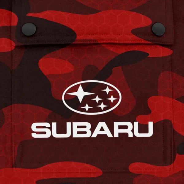 Subaru Exclusive Logo Fashion Hoodie Half Zip BLC11625A1SBR - Red - Image 3