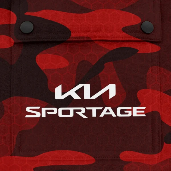 Sportage Exclusive Logo Fashion Hoodie Half Zip BLC11625A1SPT - Red - Image 3