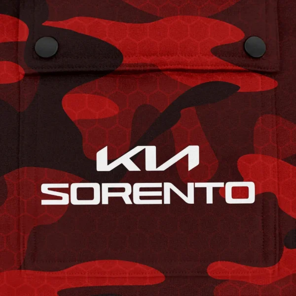 Sorento Exclusive Logo Fashion Hoodie Half Zip BLC11625A1SRT - Red - Image 3
