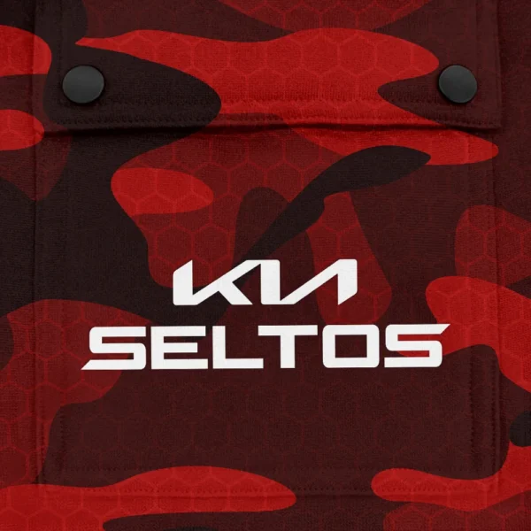 Seltos Exclusive Logo Fashion Hoodie Half Zip BLC11625A1STS - Red - Image 3