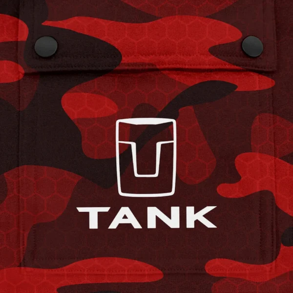 Tank Exclusive Logo Fashion Hoodie Half Zip BLC11625A1TANK - Red - Image 3