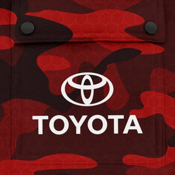 Toyota Exclusive Logo Fashion Hoodie Half Zip BLC11625A1TOY - Red - Image 3