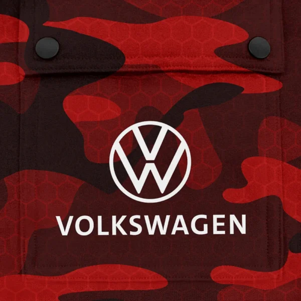 Volkswagen Exclusive Logo Fashion Hoodie Half Zip BLC11625A1VWG - Red - Image 3