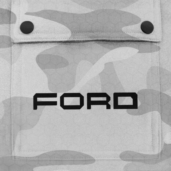 Ford Exclusive Logo Fashion Hoodie Half Zip BLC11625A1FRD2 - White - Image 3